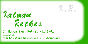 kalman retkes business card